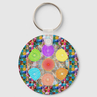 Grafische kaart voor kleurentherapie: koelingsener sleutelhanger