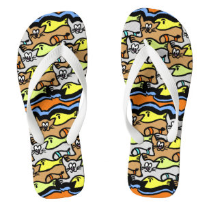 Grafische katten en Teenslippers van visCartoon