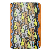 Grafische katten en visbont voor Cartoon Badmat (Voorkant Verticaal)