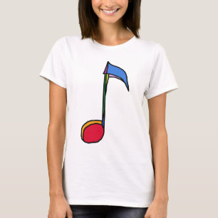 grafische kleurige muzieknoot t-shirt