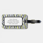 Grafische kleurige zwart-gele zebra printmonogram bagagelabel (Achterkant horizontaal)