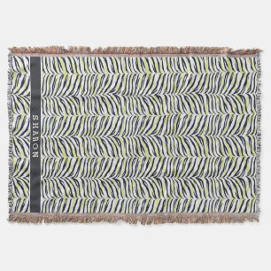 Grafische kleurige zwart-gele zebra printmonogram deken