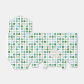 Grafische kleurrijke groene pokstippatroonmonogram bedankdoosjes (Uitgevouwen)