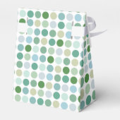 Grafische kleurrijke groene pokstippatroonmonogram bedankdoosjes (Achterkant)