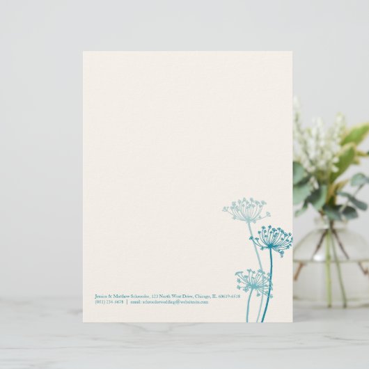 Grafische koeien van moderne bloem, peterselie pos custom briefhoofd (Staand voorkant)