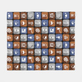 Grafische koffie-pictogrammen fleece deken (Voorkant (Horizontaal))