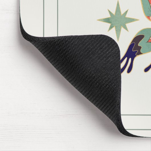 Grafische kunst, beige illustratie fee vlinder muismat (Hoek)