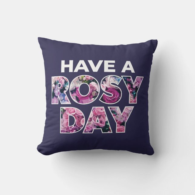 Grafische kunst: "Een rooskleurige dag" Kussen (Voorkant)