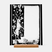 Grafische kunst konijn en scroll acryl teken bord (Voorkant)