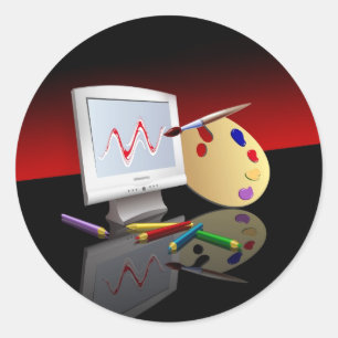 Grafische kunst ronde sticker