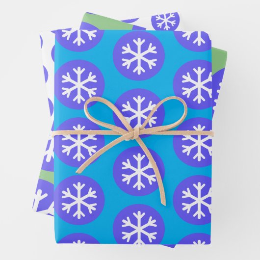 Grafische kunst Snowflake Dot Craft Wrapping Paper (In situ)