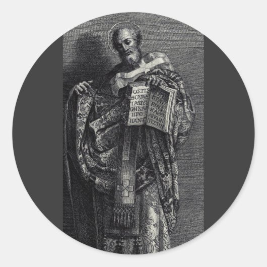 Grafische kunst van Sint-Athanasius van Alexandrië Ronde Sticker (Voorkant)