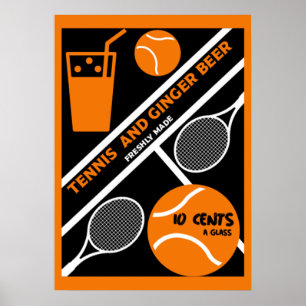 Grafische kunst van Tennis Player Poster
