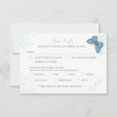 Grafische kunst vlinders en bloemenwerveling bruil RSVP kaartje (Voorkant)