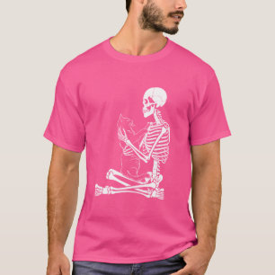 Grafische Kunsten Kat Skelet Halloween Kostuum Sku T-shirt