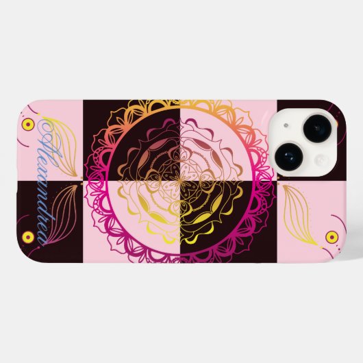 Grafische Mandala Art, Mystic Checkerboard Case-Mate iPhone Case (Achterkant (horizontaal))