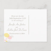 Grafische moderne bloembladen bewaren de datumkaar aankondigingskaart (Achterkant)