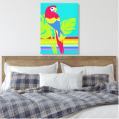 Grafische moderne macaw tropische regenboog canvas afdruk (Insitu (Slaapkamer))