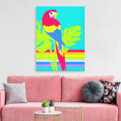 Grafische moderne macaw tropische regenboog canvas afdruk (Insitu (Woonkamer))