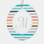 Grafische monogram Pastel Regenbooghorizontale str Keramisch Ornament (Links)