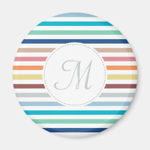 Grafische monogram Pastel Regenbooghorizontale str Magneet