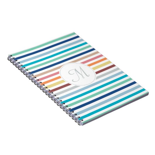 Grafische monogram Pastel Regenbooghorizontale str Notitieboek (Rechterzijde)