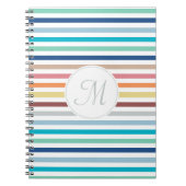 Grafische monogram Pastel Regenbooghorizontale str Notitieboek (Voorkant)