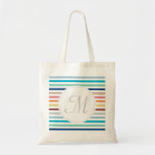 Grafische monogram Pastel Regenbooghorizontale str Tote Bag (Voorkant)