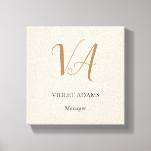 Grafische monogram professionele minimalist toevoe canvas afdruk
