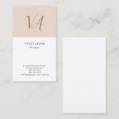 Grafische monogram professionele platte minimalist visitekaartje (Voorkant / Achterkant)