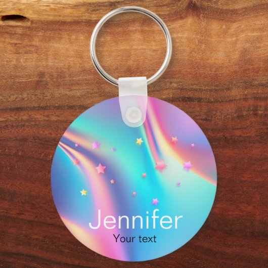 Grafische monogram voor holografische eensterren sleutelhanger (Achterkant)