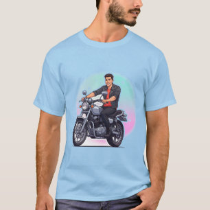 🎨 Grafische motorrijder Straatkunst expressie T-shirt