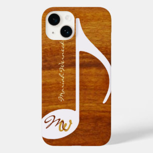 Grafische muziek in houtstijl Case-Mate iPhone 14 hoesje