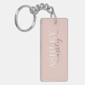 Grafische naam Monogram Blush roze grijze legant Sleutelhanger (Voorkant Links)