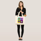 Grafische ontwerper CMYK Monogram Grote Tote Bag (Voorkant (model))