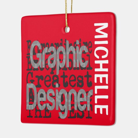 Grafische ontwerper Extraordinaire CUSTOM Keramisch Ornament (Links)