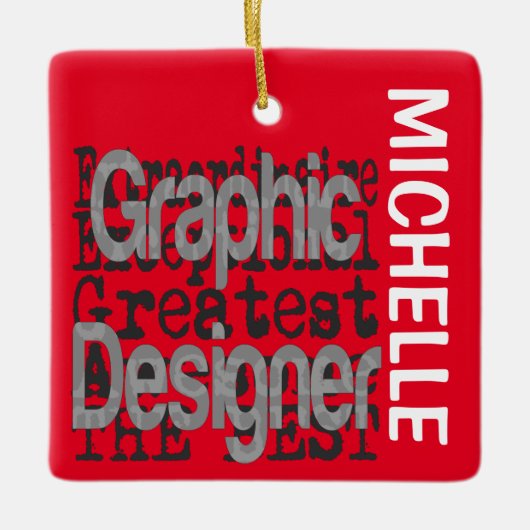 Grafische ontwerper Extraordinaire CUSTOM Keramisch Ornament (Voorkant)