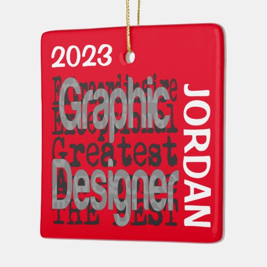 Grafische ontwerper Extraordinaire CUSTOM Keramisch Ornament (Links)