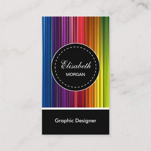 Grafische ontwerper - Moderne kleurrijke stripes Visitekaartje (Voorkant)