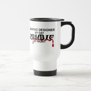 Grafische ontwerper Zombie Reisbeker