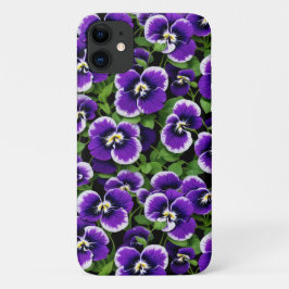 Grafische Paarse Pansies Telefoon Case