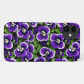Grafische Paarse Pansies Telefoon Case (Achterkant (horizontaal))
