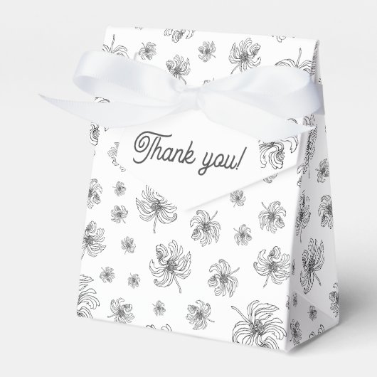 Grafische pioenrozen. bedankdoosjes (Voorkant Zijde)