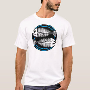 Grafische pisces visskeletten t-shirt