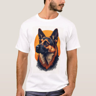 Grafische portret van een Duitse herdershond T-shirt