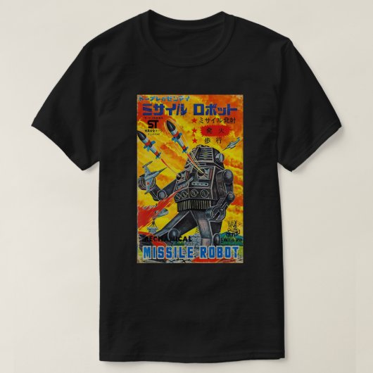  grafische raketrobot Japanse robot oude T T-shirt (Design voorkant)
