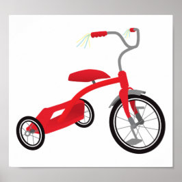 Grafische rode trricycle poster