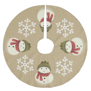 Grafische roestige sneeuwman sneeuwvlok grijs kerstboom rok
