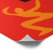 Grafische schetsen van mensen die dansen en spring poster (Hoek)