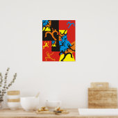 Grafische schetsen van mensen die dansen en spring poster (Keuken)